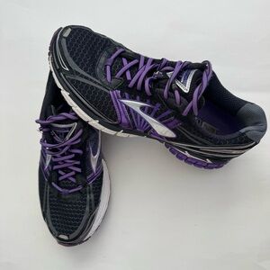 Brooks Sneakers Adrenaline GTS 14 Running Shoes Womens 11 Black Purple Stability